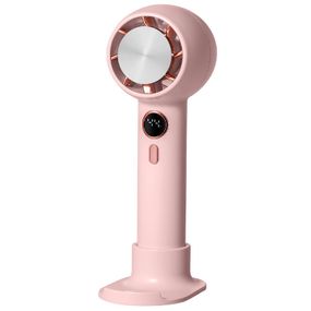 Портативний вентилятор YL007 with Display з підставкою для телефону 2000mAh Pink