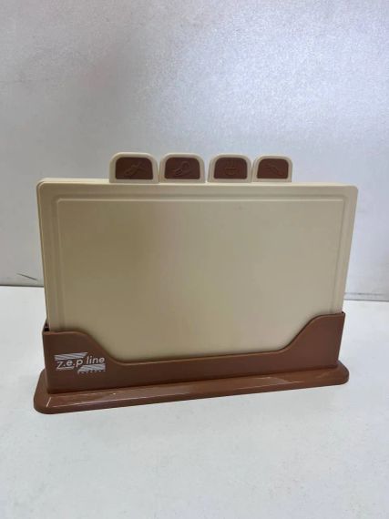 Кухонный набор досок Zepline ZP-00220 5 предметов, с подставкой бежевый | Зображення 4