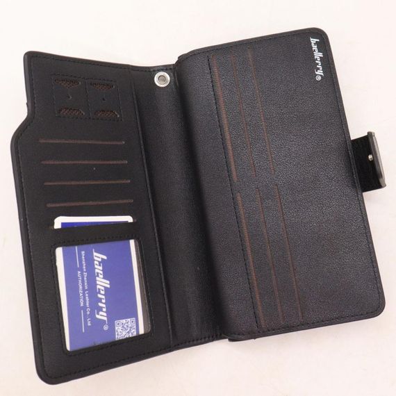 Мужской кошелек Baellerry Business (19,5х10х3 см) с ремешком / Портмоне для мужчин на кнопке | Зображення 5