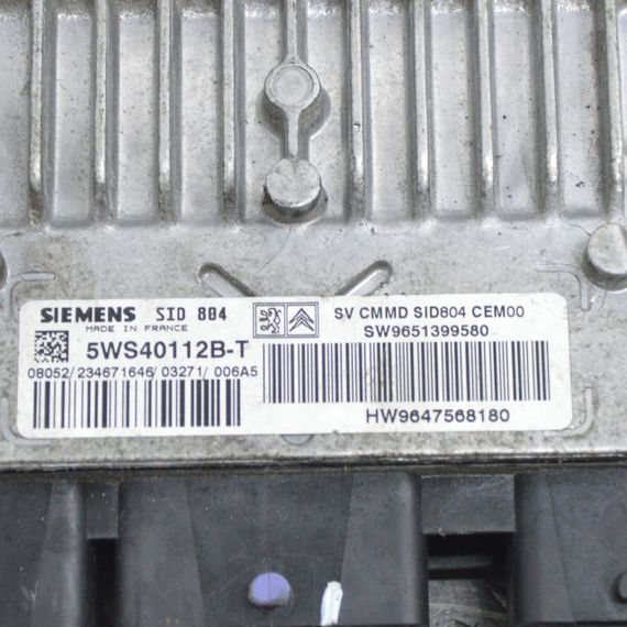 Блок керування двигуном 1.4 HDI Peugeot 207 2006-2012 Комп'ютер ЕБУ мотора Пежо 207 9651399580 5WS40112B | Зображення 1