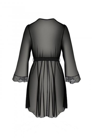 Пеньюар Passion AMBERLY PEIGNOIR black, L/XL, пояс у комплекті | Зображення 3