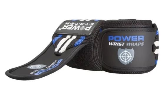 Бинти для зап'ясть (кистьові бинти) Power System PS-3500 Wrist Wraps Blue/Black (пара) (PS-3500_Blue-Black)