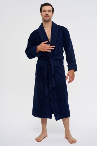 Мужской халат Nusa 1161 Тёмно-синий 3XL