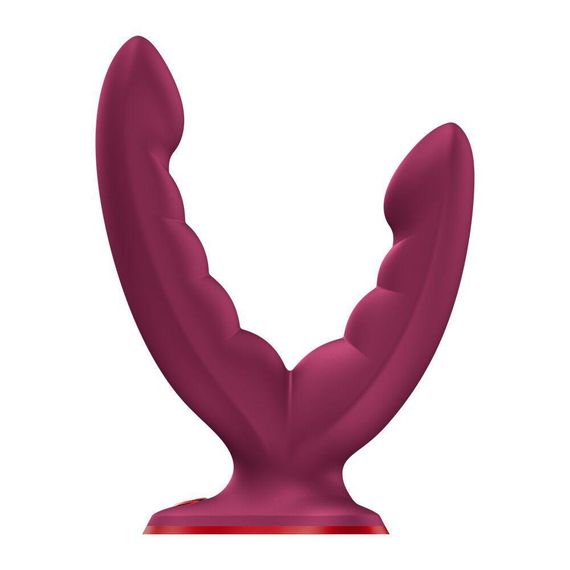 Двойной фаллоимитатор Fun Factory RYDE Wine Red, гибкие стволы, присоска Sex Aura