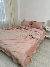 Постільна білизна плюшева полуторна Dushka Home 20836 160х215 см пудрова