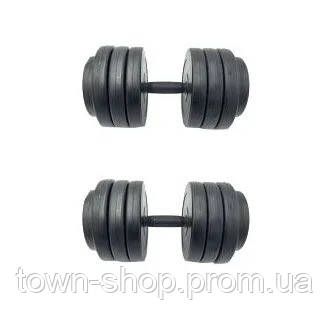 Гантели наборные композитные в пластиковой оболочке 2 шт по 19 кг Rock Pro NE-PL-G-019-2 | Зображення 1