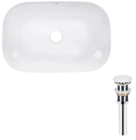 Комплект Qtap Robin: Раковина накладна прямокутна 600x390x150 мм White + Донний клапан PU02 (QT13112143PWN47297)