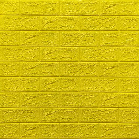 Декоративна 3D панель самоклейка під цеглу Жовтий 700х770х5мм (010-5) SW-00000146