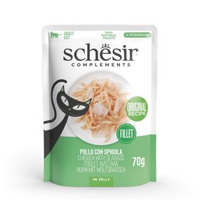 Вологий корм для котів з куркою та окунем Schesir Cat Chicken With Seabass, 70 гр