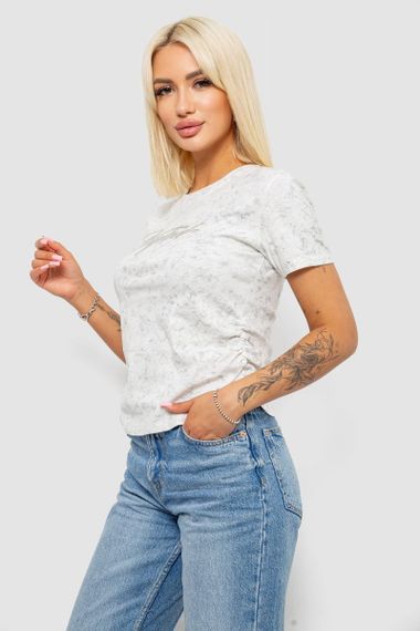 Футболка жіноча з принтом, колір молочний, 221R3303 | Зображення 2