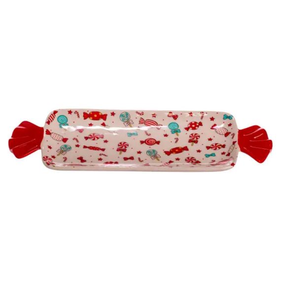 Блюдо сервировочное Merry Christmas 35×12.5 (см) прямоугольное с ручками из фарфора CR-1-29 | Зображення 2