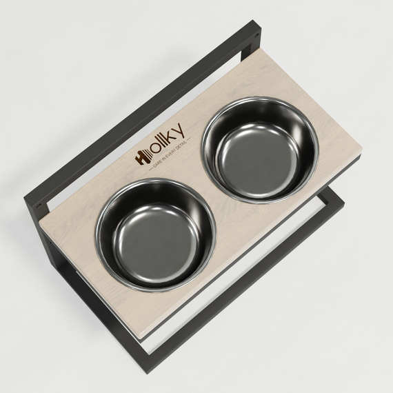 Миски на регульованій підставці для середніх собак Hollky Flex M (2 × 0.85 л) FM-422530-GRWH | Зображення 1
