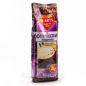 Кофе капучино амаретто растворимый Hearts Capuccino Amaretto, 1кг.  Напиток кофейный быстрорастворимый