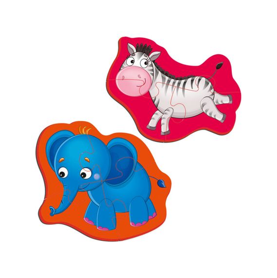 Магнитные беби пазлы "Зебра и слоненок" Vladi toys VT3208-12
