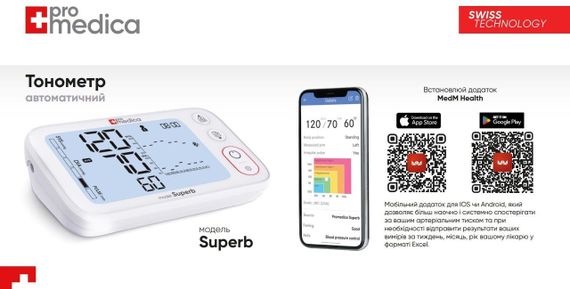 Тонометр Promedica Superb Smart Type-C автоматический на плечо с адаптером гарантия 10 лет | Зображення 5