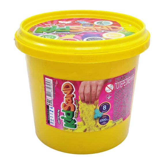 Набір креативної творчості "Кінетичний пісок" KidSand" KS-01-01 відро 1000г Жовтий