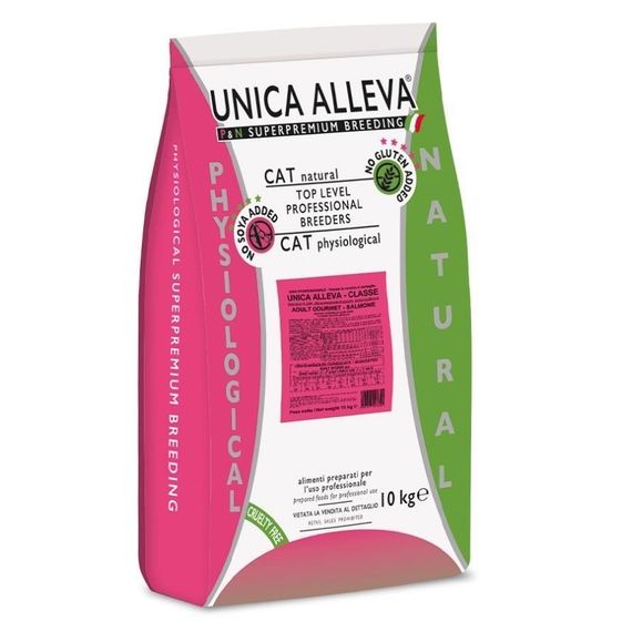 Сухой корм с лососем для котов Unica Alleva Classe Adult Gourmet Exigent Dry Salmon, 10 кг