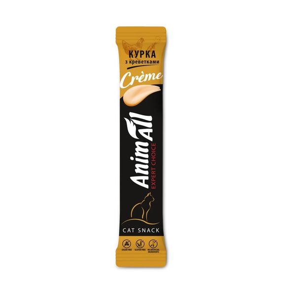 Рідкі ласощі для котів з куркою та креветками AnimAll Сreme Chicken Shrimps, 6 шт х 15 гр | Зображення 2