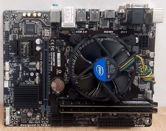 Комплект: Материнская плата Gigabyte GA-H110M-S2H / Intel Core i5-7400 (4 ядра по 3.0 - 3.5 GHz)/ 16 GB DDR4 / Intel HD Graphics 630 / LGA1151 / Кулер б/у | Зображення 4