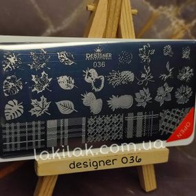 Пластина 036 для стемпінгу Designer Professional (12х6см)