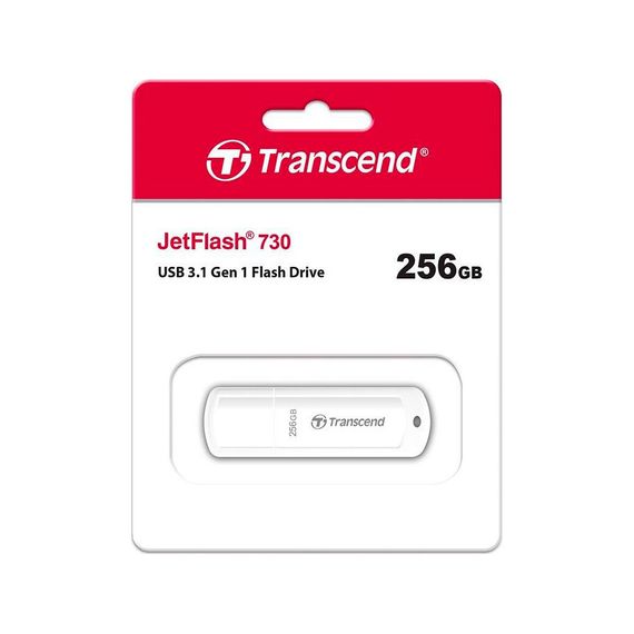 USB флеш накопичувач Transcend 256GB JetFlash 730 White USB 3.1 (TS256GJF730) | Зображення 3