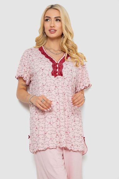 Пижама женская с принтом  -уценка, цвет розовый, 243R7081-U | Зображення 1