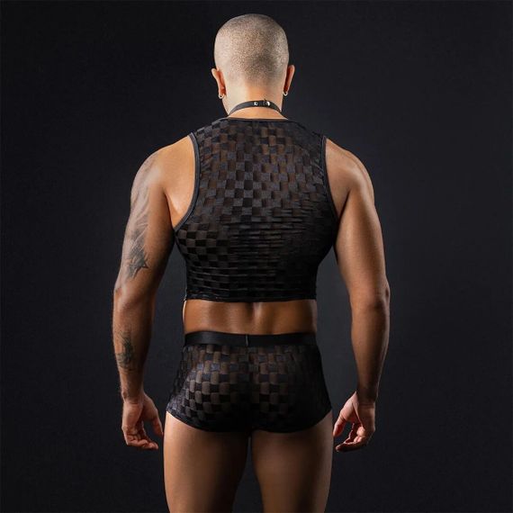 Чоловічий еротичний костюм офіціанта JSY «Привабливий Михаель» One Size, топ, труси, метелик | Зображення 2
