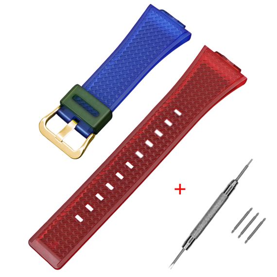 Ремінець для Casio G-Shock GA-100/110 Transl-Red-Blue GD