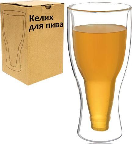 Стакан «Beer Bottle» 350мл з подвійними стінками, скляна термокружка | Зображення 2