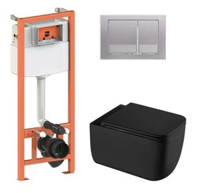 Набір Qtap Nest 4 в 1 підвісний унітаз Gemini Ultra Quiet 530х365х373 + комплект інсталяції QT2533076EUQMB46172