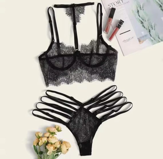 Чорний мереживний комплект білизни "Frida", L розмір sexstyle | Зображення 4