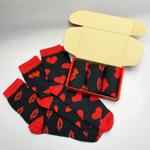 Подарочный набор мужских носков в коробке размер 40-45 3 пары цвет черный ч3бокс026 | Зображення 2