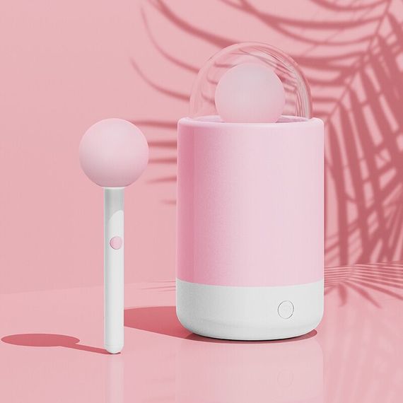 Вібратор-цукерка на паличці KISSTOY Pink Pop, зарядний кейс-нічник, 10 режимів вібрації | Зображення 5