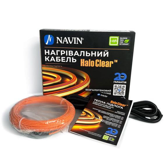 Кабель нагрівальний NAVIN HaloClear 18/175, тепла підлога електрична, 0.9 - 1.2 м² | Зображення 1