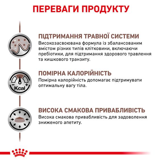 Сухий корм для котів з проблемами травлення та надмірною вагою Royal Canin Gastrointestinal Moderate Calorie Feline, 4 кг | Зображення 3