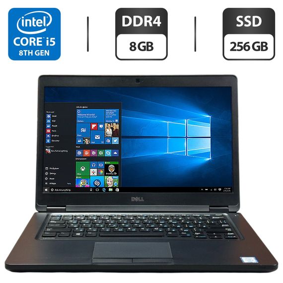 Ноутбук Б-клас Dell Latitude 5490 / 14" (1920x1080) IPS / Intel Core i5-8350U (4 (8) ядра по 1.7 - 3.6 GHz) / 8 GB DDR4 / 256 GB SSD / Intel UHD Graphics 620 / WebCam б/в