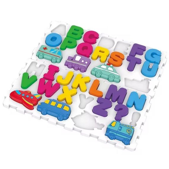 Розвиваюча гра "Логіка-вкладиш 4 в 1" DF80 цифри, букви, фігури, транспорт | Зображення 3