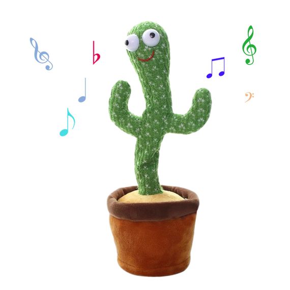 Танцюючий кактус співаючий пісні з підсвічуванням Dancing Cactus TikTok іграшка Повторюшка кактус зелений EL-2323 | Зображення 2