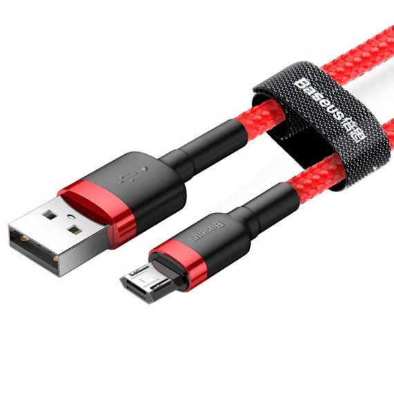 Дата кабель Baseus Cafule MicroUSB Cable 2.4A (1m) (CAMKLF-B) Червоний | Зображення 2