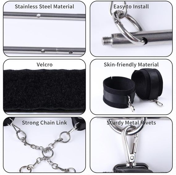БДСМ-набір LOCKINK YEAHWOW Door Swing & Leg Spreader Bondage set (м'яте паковання!!!) Sex Aura | Зображення 4