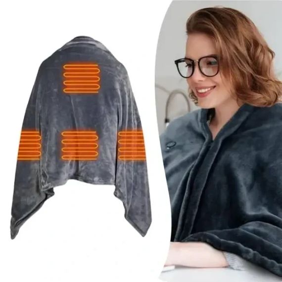 Электроодеяло Плед с подогревом (155*80) Electric Heating Shawl Blanket USB | Зображення 3
