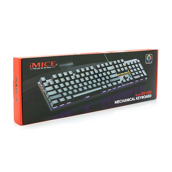 Клавиатура iMICE GK600 USB, длина кабеля 100см, (Eng/Укр/Рус), Black, 104к | Зображення 1