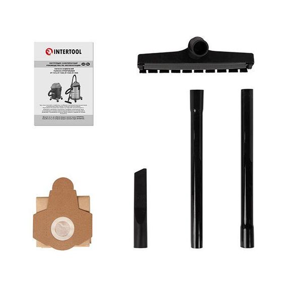 Пилосос будівельний, 1,0 кВт, >17 кПа, бак 15 л пластик, шланг 1,5 м INTERTOOL DT-1015 | Зображення 8