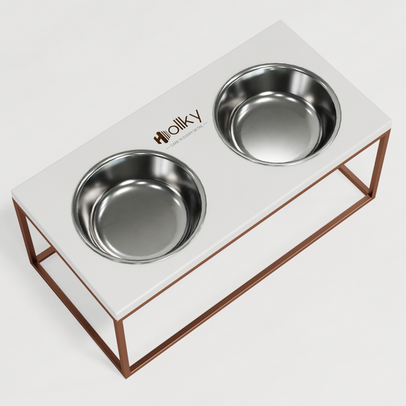 Миски на підставці для великих собак Hollky Base XL20 (2 × 1,8 л) BXL20-522620-GLWH | Зображення 1