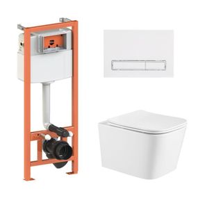 Готове рішення Qtap для ванної кімнати: підвісний унітаз Crow Ultra Quiet 490x360x290 + комплект інсталяції Nest 4 в 1 (лінійна