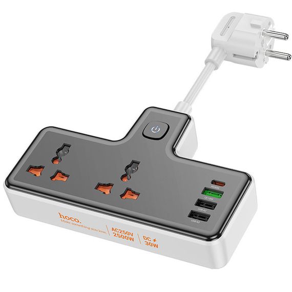 СЗУ Hoco AC12A Reise (PD30W/1C3A) +Socket Black