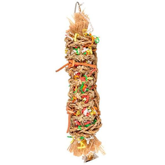 Flamingo Papyr Parakeet Toy Tube фламінго тубус іграшка з дзвіночком для папуг 7х6,5х34 см