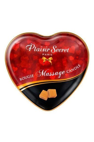 Розпродаж!!! Масажна свічка-серце Plaisirs Secrets Caramel (35 мл) (термін 04.2026) | Зображення 1
