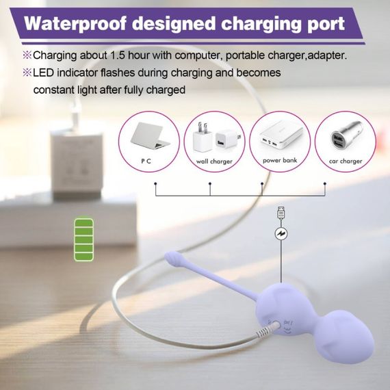 Набір вагінальних віброкульок Every Night Toys Lela, 3 шт, з дистанційним пультом, бузковий sexstyle | Зображення 3