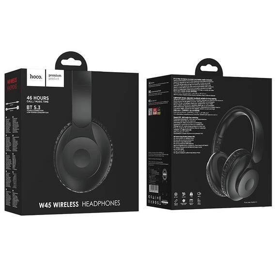 Накладні бездротові навушники Hoco W45 Enjoy Black | Зображення 3